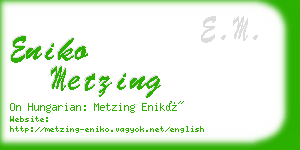 eniko metzing business card